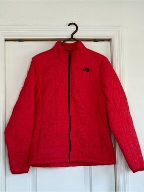 The North Face Bright Red Quilted Zip Jacket